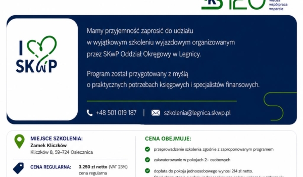 Zamknij rok 2026 bez błędów – dołącz do prestiżowego szkolenia w Zamku Kliczków!